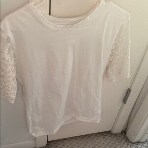 Elegant White Lace Sleeve Top